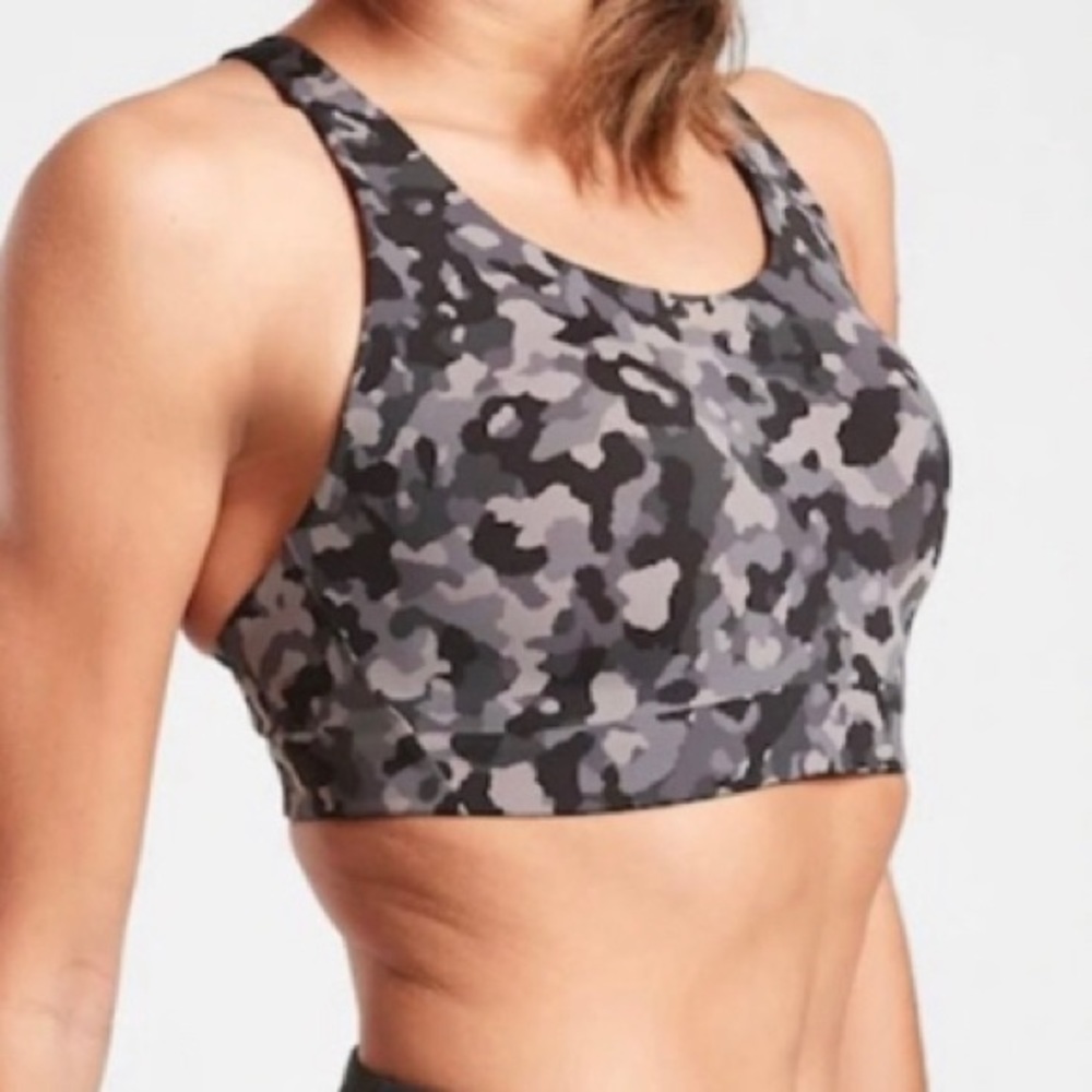 ATHLETA Advance Bra 36D Black & Gray Camo